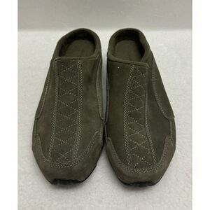 JP Tilden Brown Suede Quilted‎ Stitching Slip On Moccasin Slippers Unisex US 7.5